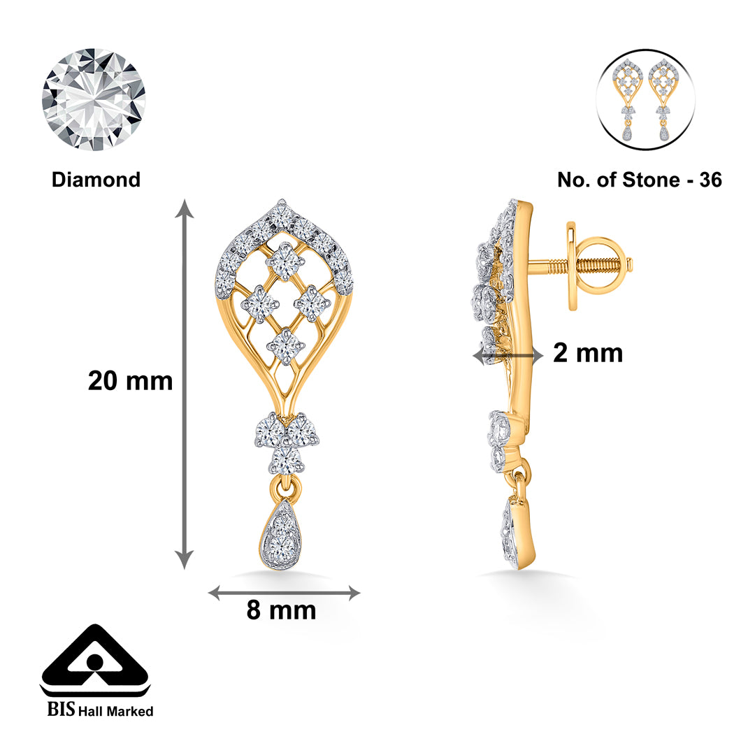 twilight surge gold & diamond pendant set for women