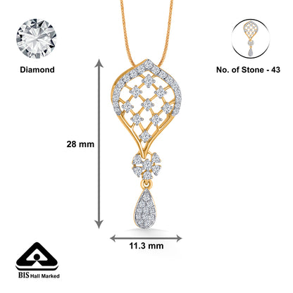 Twilight Surge Gold & Diamond Pendant Set For Women