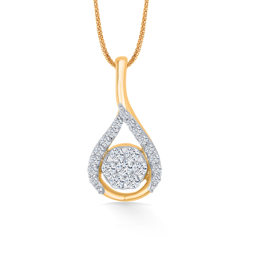 Ornaya Shine Gold & Diamond Modern Necklace