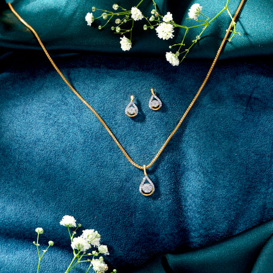 Ornaya Shine Gold & Diamond Modern Necklace