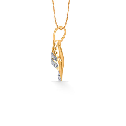 Luminous Drift Gold & Diamond Pendant Set For Women