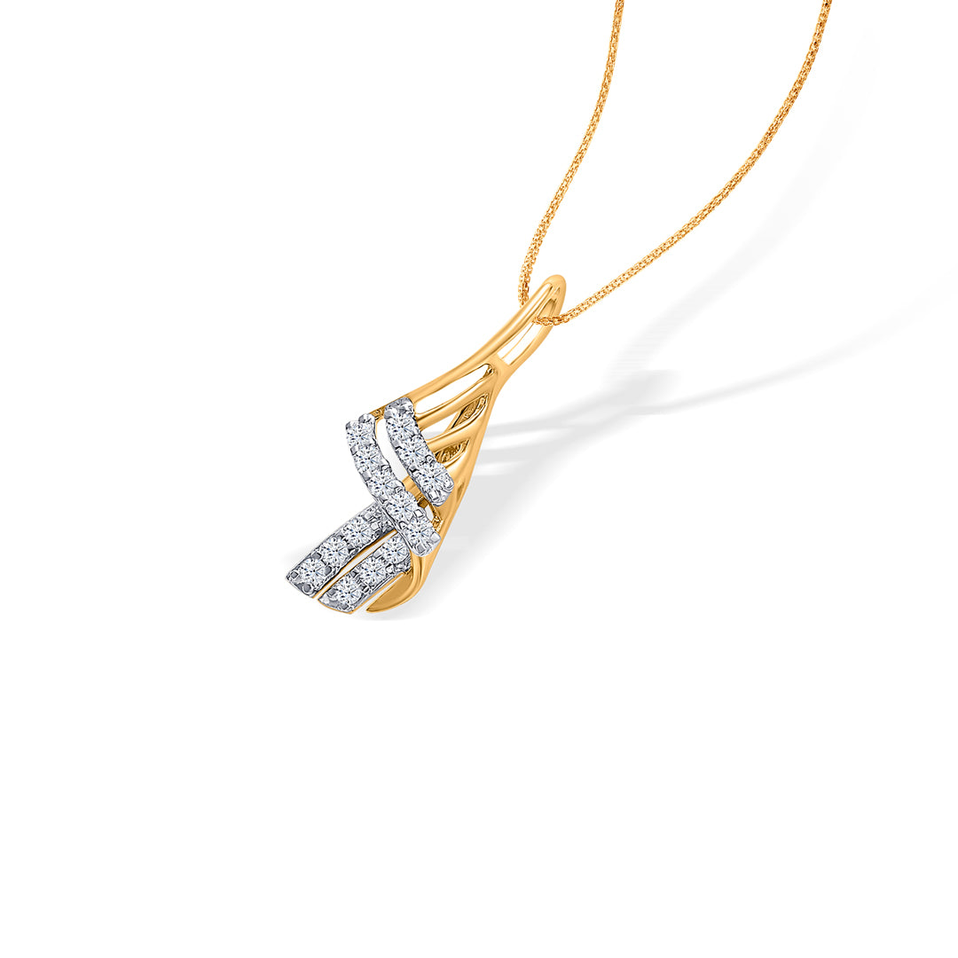 luminous drift gold & diamond pendant set for women