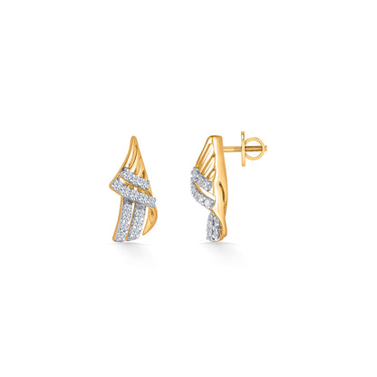 Luminous Drift Gold & Diamond Pendant Set For Women