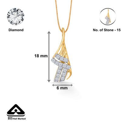 Luminous Drift Gold & Diamond Pendant Set For Women