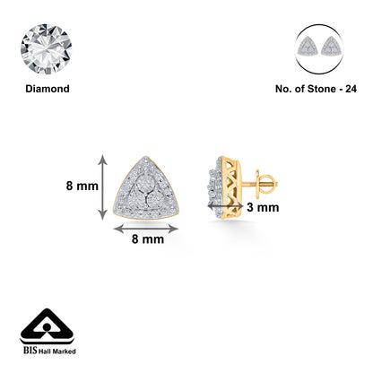 Ethereal Pyramid Gold & Diamond Pendant Set For Women