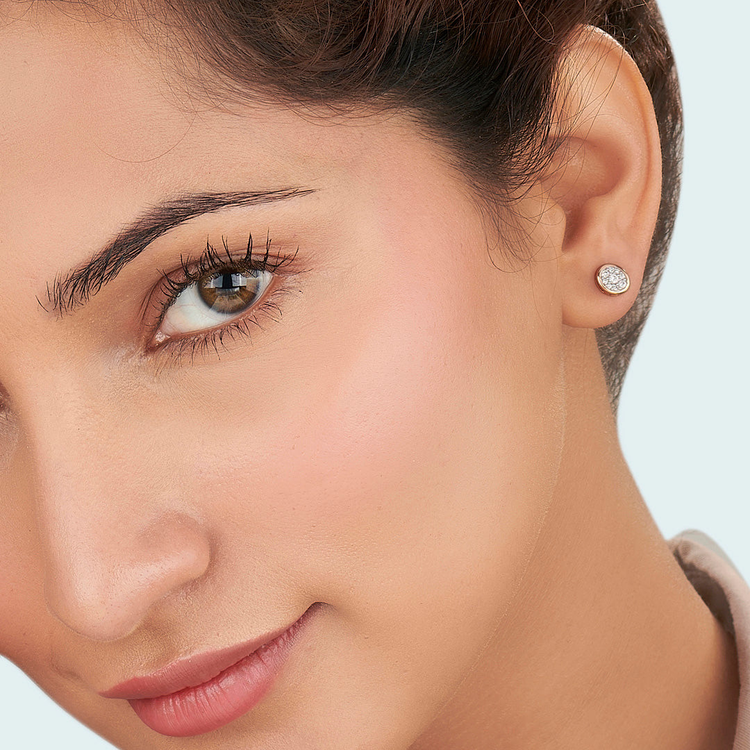 Vintage Glow Rose Gold Stud Diamond Earring For Women