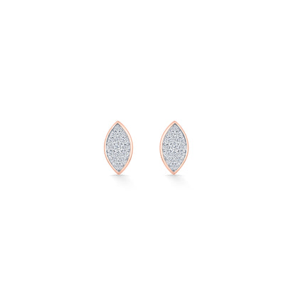Marquise Glow Rose Gold Stud Diamond Earring For Women