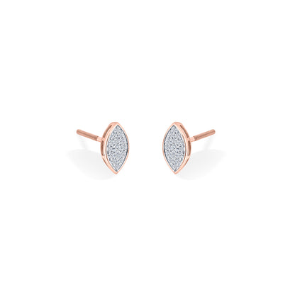 Marquise Glow Rose Gold Stud Diamond Earring For Woman