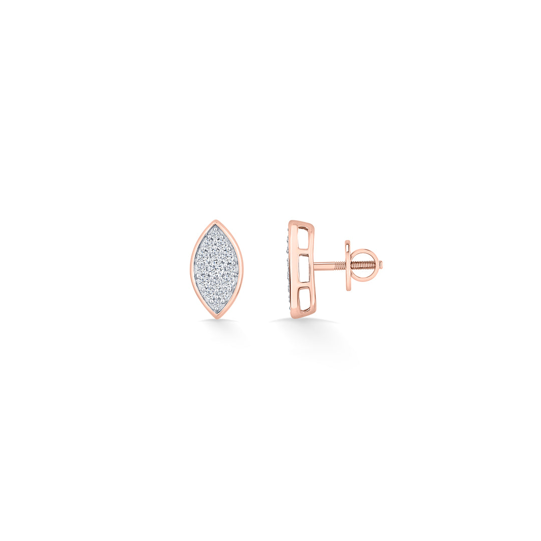 marquise glow rose gold stud diamond earring for woman