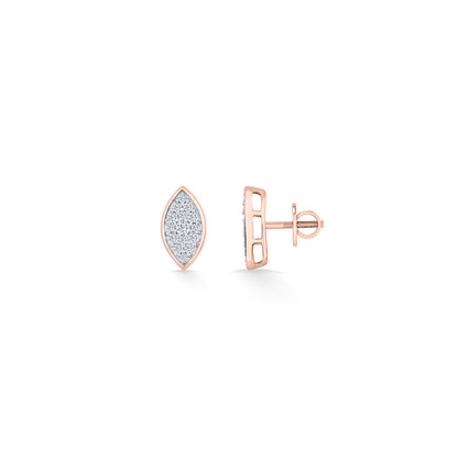 Marquise Glow Rose Gold Stud Diamond Earring For Woman