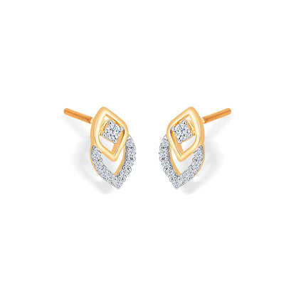 Nano Yellow Gold & Diamond Stud Earring