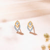 Nano Yellow Gold & Diamond Stud Earring
