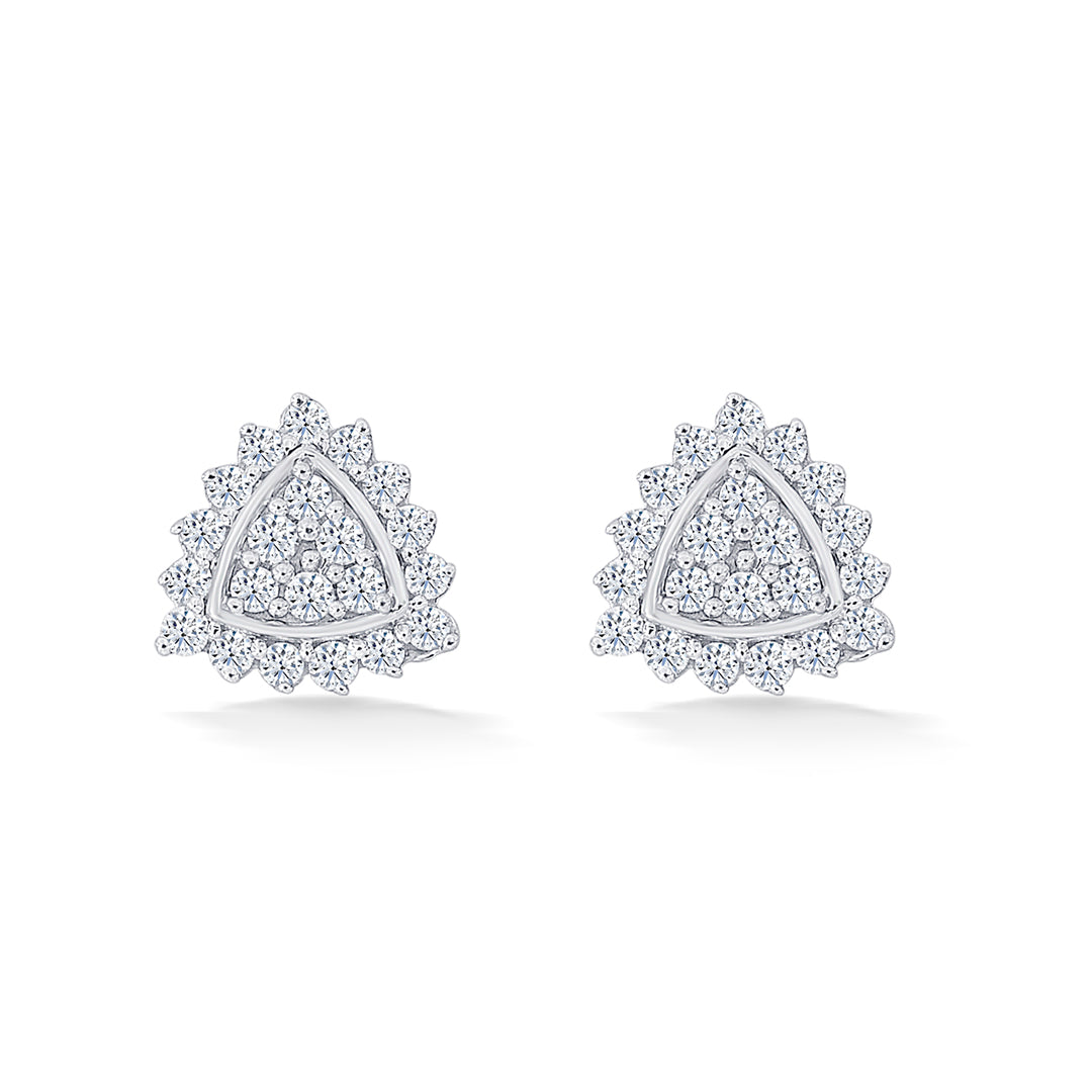 tantalizing yellow gold & diamond stud earring for women