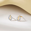 Glint Vine Yellow Gold Stud Diamond Earring For Woman