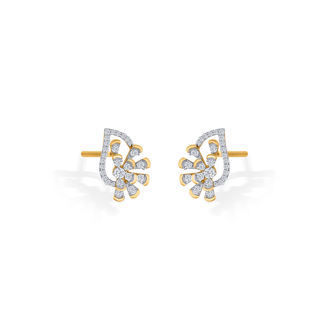elysian spark rose gold stud diamond earring for woman