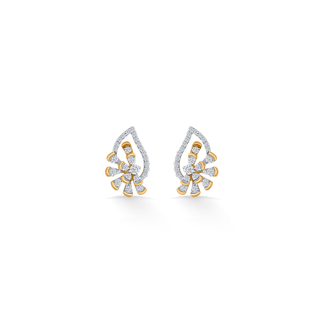 elysian spark rose gold stud diamond earring for women