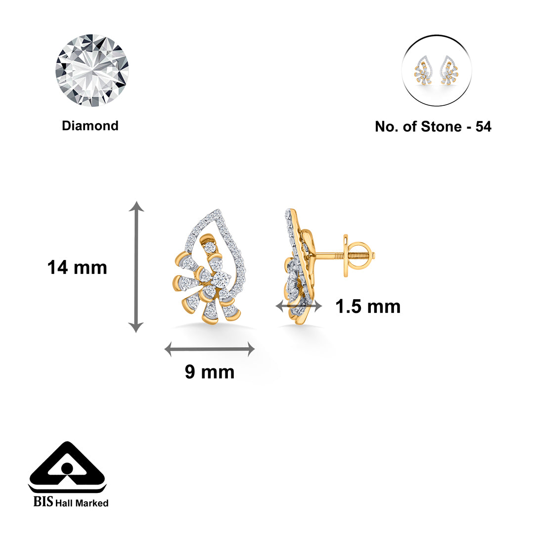 elysian spark rose gold stud diamond earring for woman