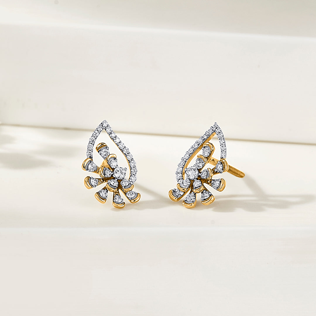 Elysian Spark Rose Gold Stud Diamond Earring For Women