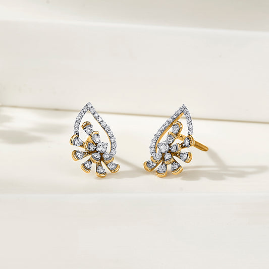 Elysian Spark Rose Gold Stud Diamond Earring For Woman