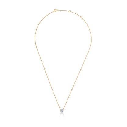 Dainty Yellow Gold & Diamond Modern Necklace