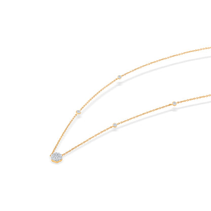 Dainty Yellow Gold & Diamond Modern Necklace