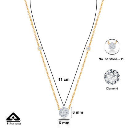 Dainty Yellow Gold & Diamond Modern Necklace