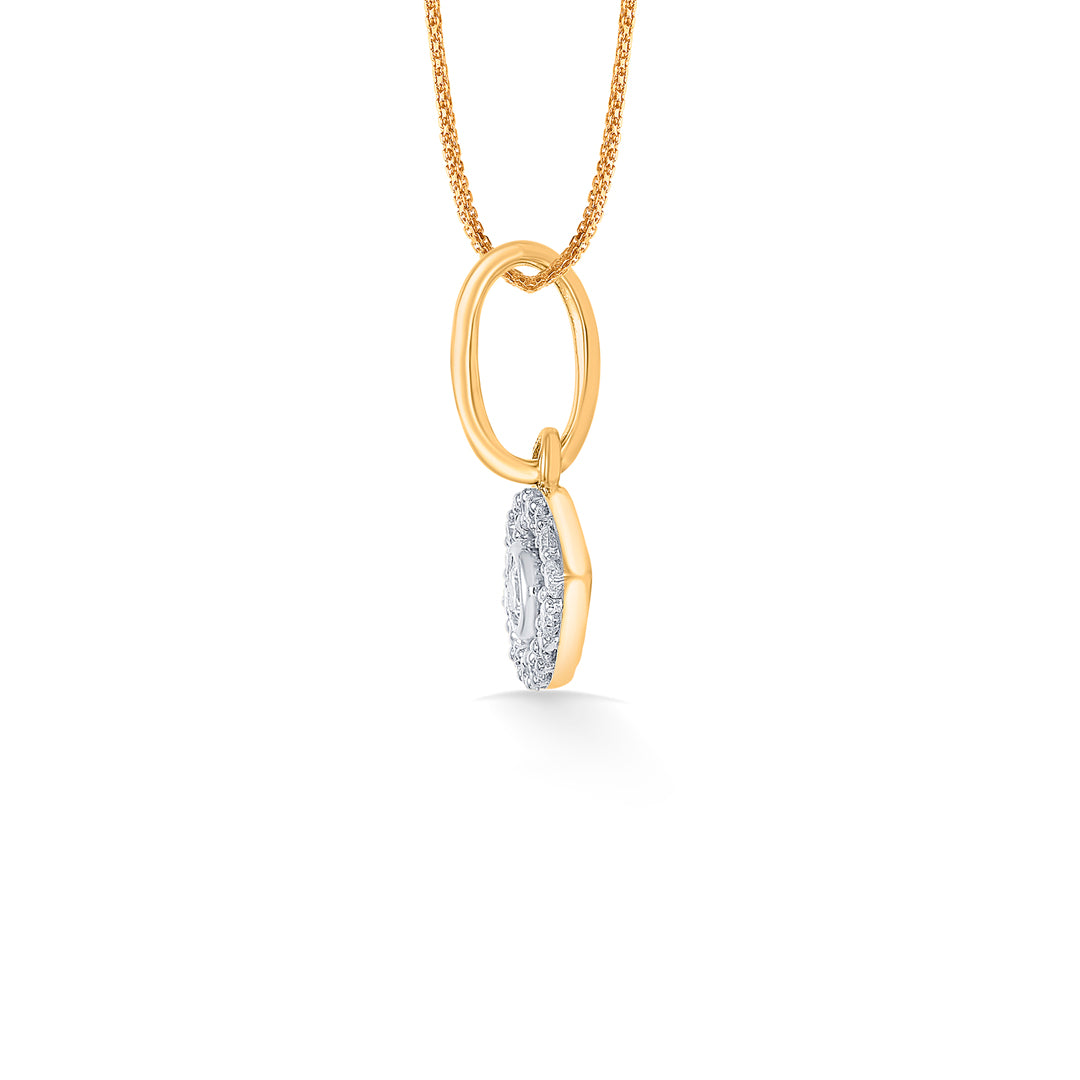 evil eye shine classic gold and diamond pendant for women