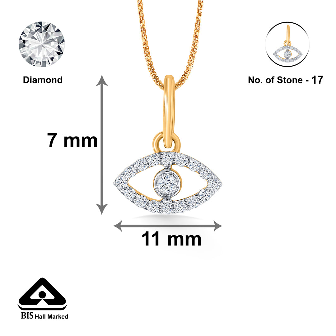 evil eye shine classic gold and diamond pendant for women
