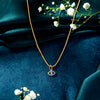 Evil Eye Shine Classic Gold and Diamond Pendant for Women