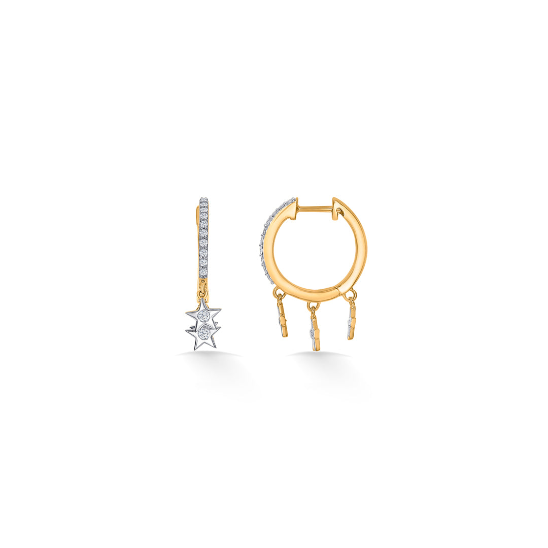 star gold & diamond earring for women