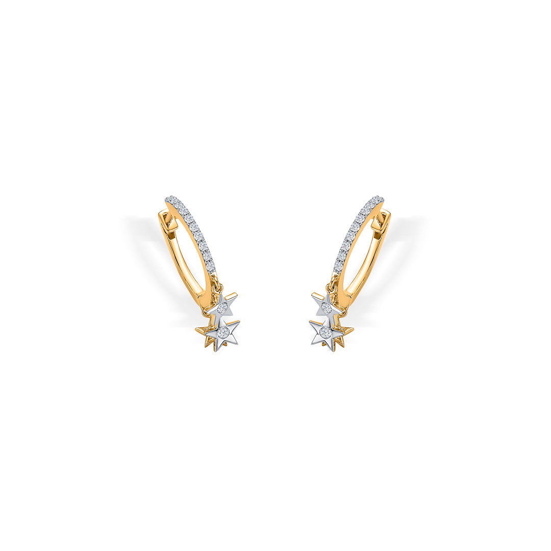 star gold & diamond earring for women