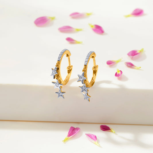 Star Gold & Diamond Earring For Women