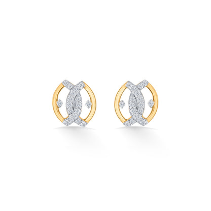 Eternal Sight Yellow Gold Stud Diamond Earring For Women