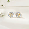 Petal Glint Yellow Gold Stud Diamond Earring For Women