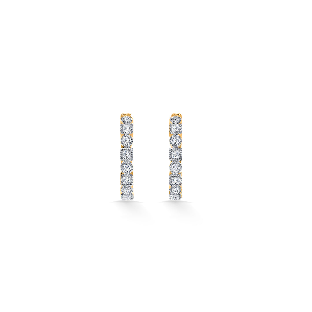Gleaming Orb Gold & Diamond Earring For Women