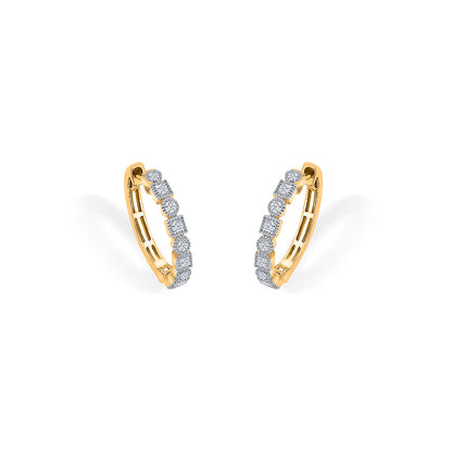 Gleaming Orb Gold & Diamond Earring For Women