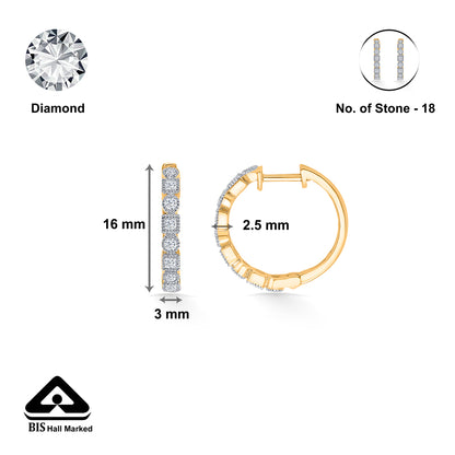 Gleaming Orb Gold & Diamond Earring For Women