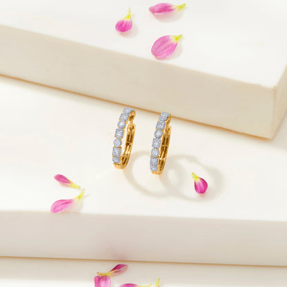 Gleaming Orb Gold & Diamond Earring For Women