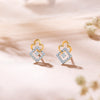 Exotic Yellow Gold & Diamond Stud Earring For Women