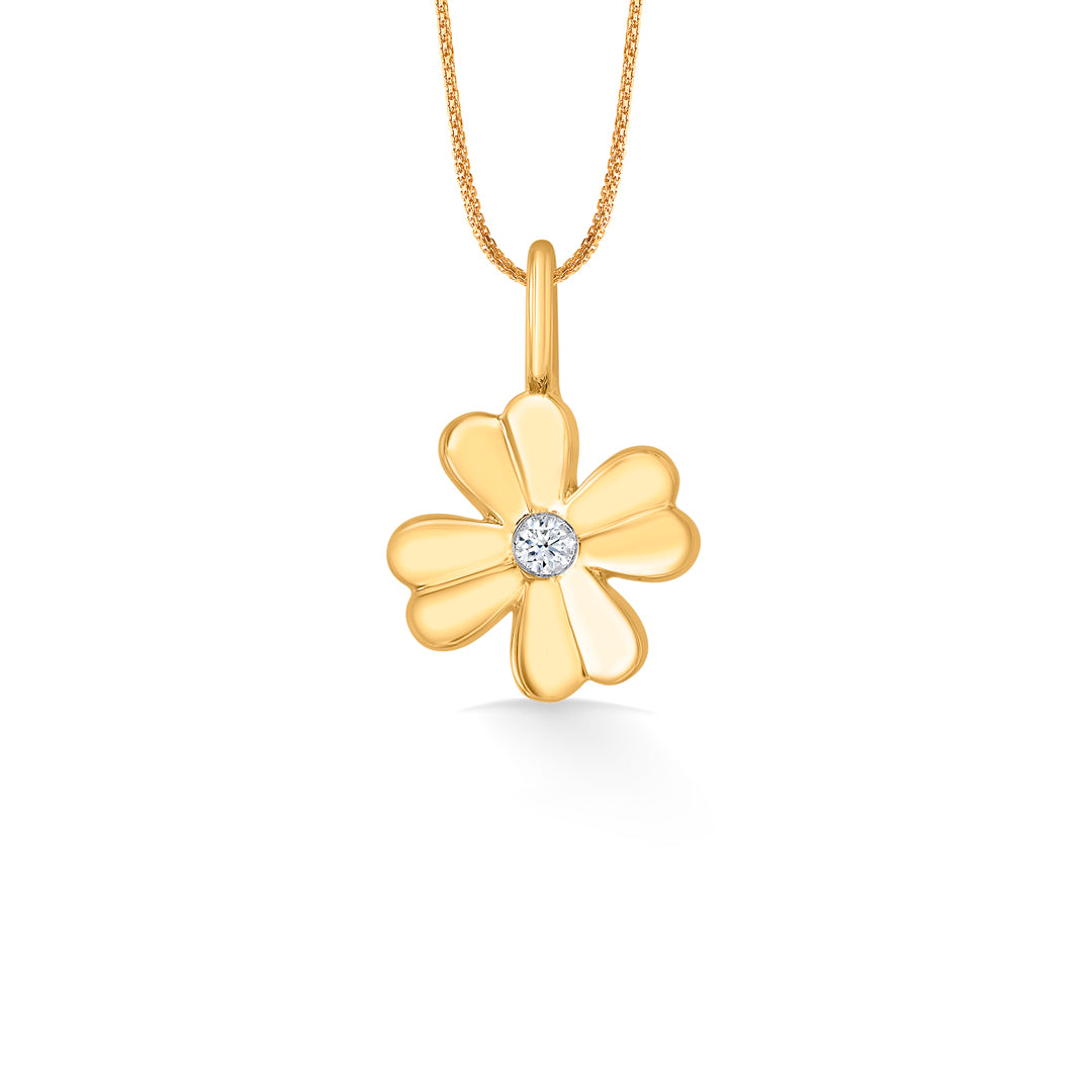 Classic Clover Classic Gold and Diamond Pendant for Women