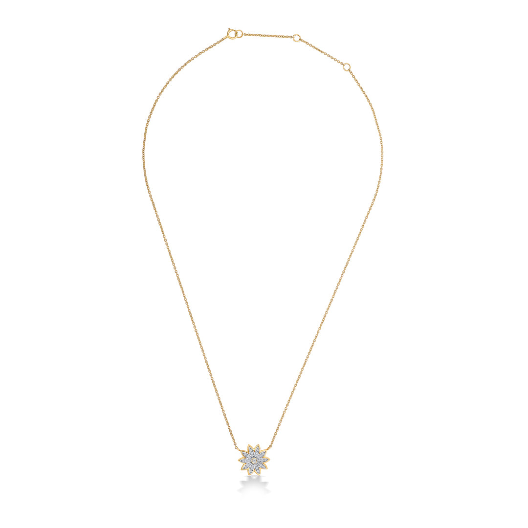 Sheeny Yellow Gold & Diamond Modern Necklace