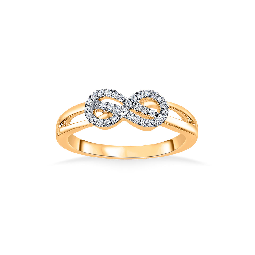 Infinity Gold & Diamond Ring For Women