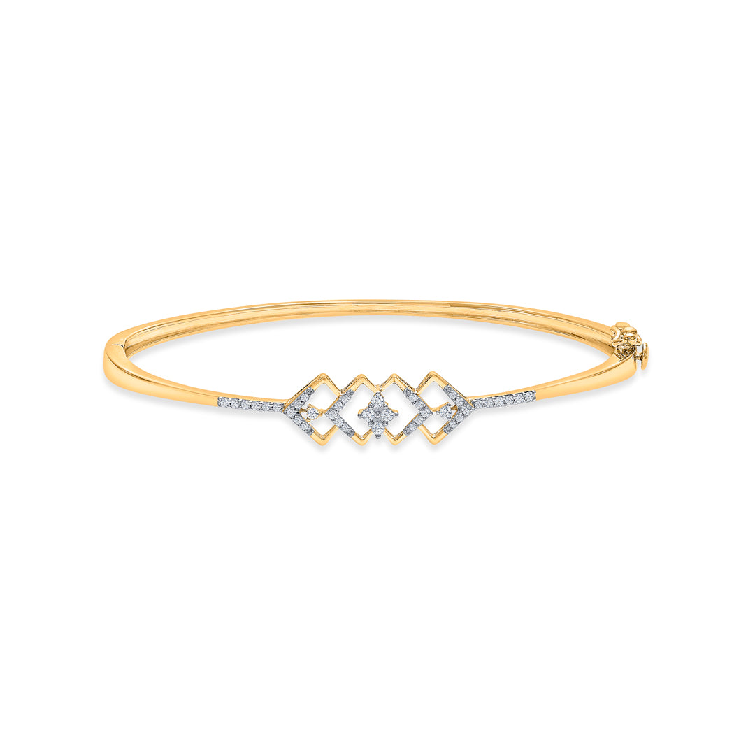 Contour Charm Gold & Diamond Bracelet For Women