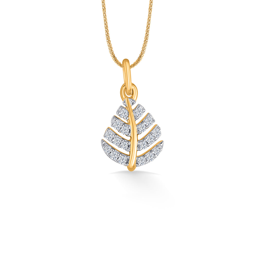 Nature’s Grace Classic Gold and Diamond Pendant for Women