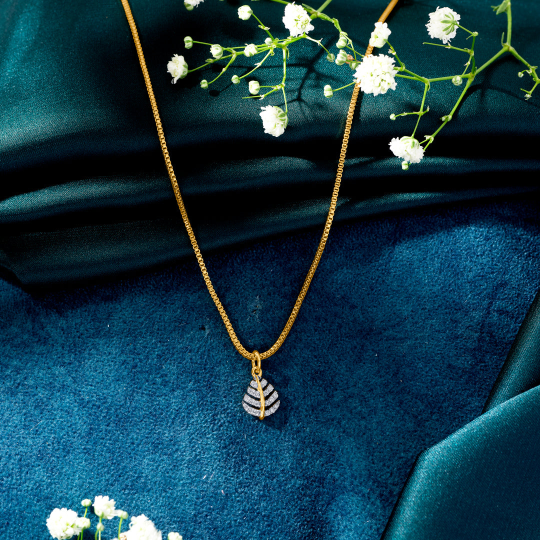 Nature’s Grace Classic Gold and Diamond Pendant for Women