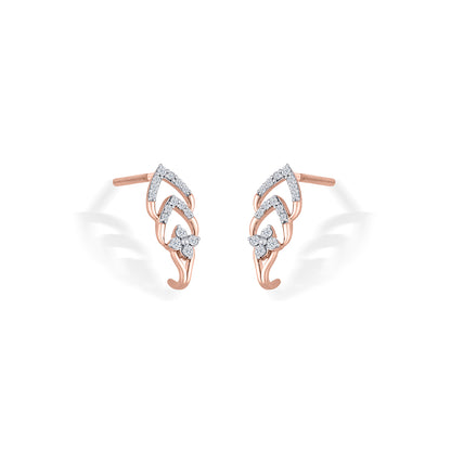 Ornate Spark Gold & Diamond Hoops & Huggies Earring For Women