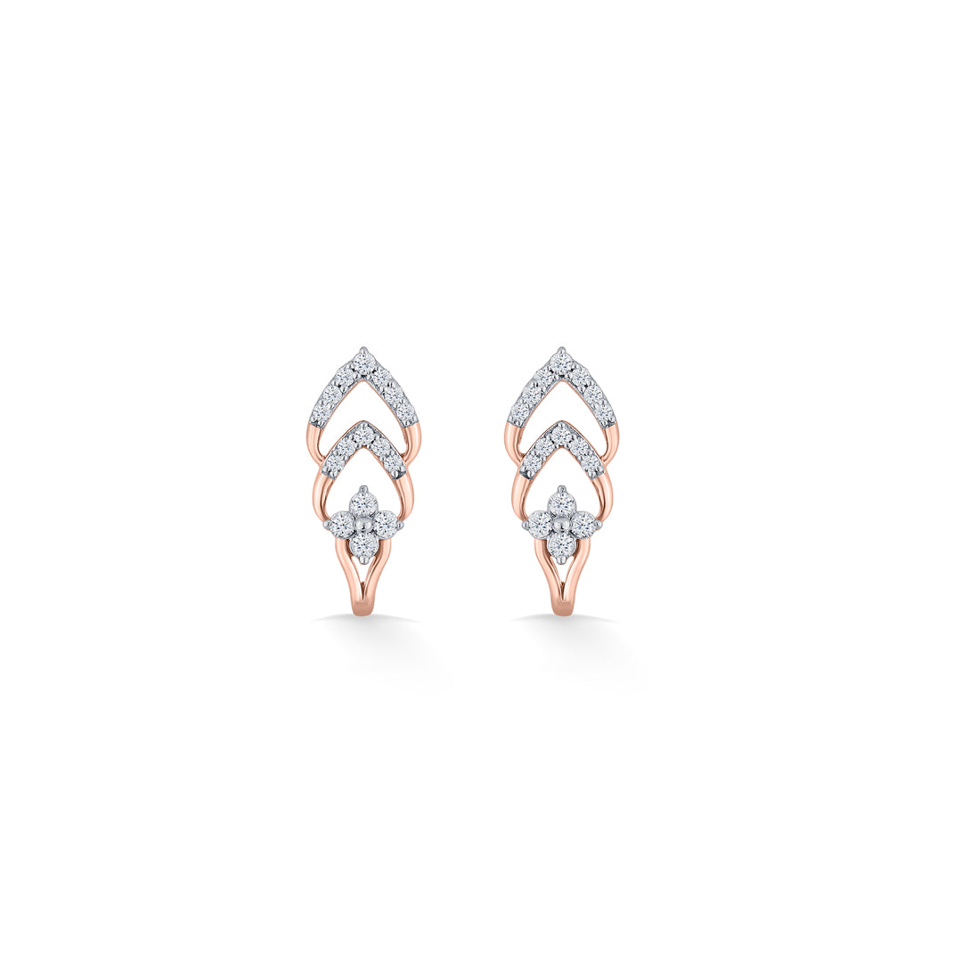 ornate spark gold & diamond hoops & huggies earring for women