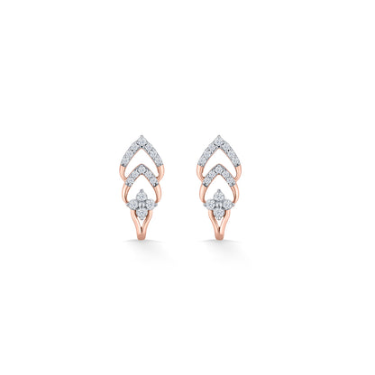 Ornate Spark Gold & Diamond Hoops & Huggies Earring For Women
