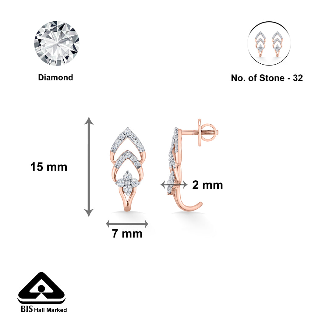 ornate spark gold & diamond hoops & huggies earring for women