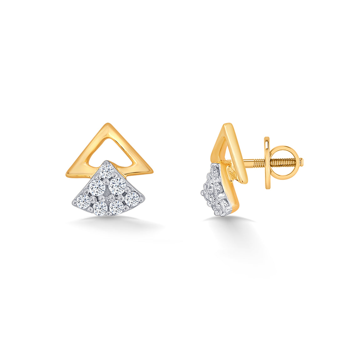 trevaya shine gold & diamond stud earring